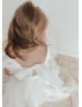 Flutter Sleeves Ivory Cotton Tulle Gorgeous Flower Girl Dress